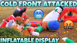 Christmas INFLATABLE Display Attacked By WINDY Cold Front STORM! Heartbroken! Blow Up Display 2020