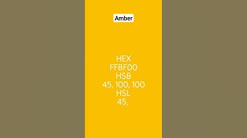 HTML color code Amber | HEX Codes #yellow #asmr #shorts