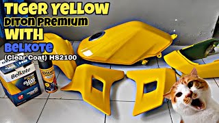 Tiger Yellow Color - Painting the full body of a Kawasaki ninja motorcycle