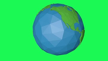 Green Screen Low Poly Earth Free 3D spin  HD | Royalty free animated Motion
