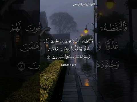 سورة القصص من آية 8 إلى آية 10 بصوت الشيخ ياسر الدوسري