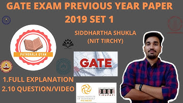 GATE PREVIOUS YEAR PAPER 2019SET -1 PART-3(Mechanical)| FULL SOLUTION|COMPLETE GUIDANCE||10 QUESTION