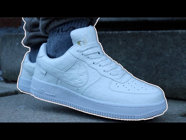 LOUIS VUITTON OFF WHITE AIR FORCE 1 COLLABORATION ON FEET REP REVIEW 