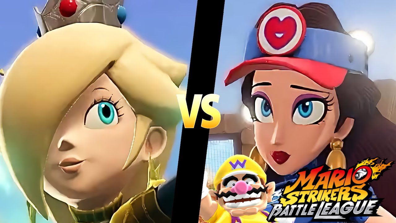 Mario Strikers Battle League Team Rosalina vs Team Pauline in Desert Ruin