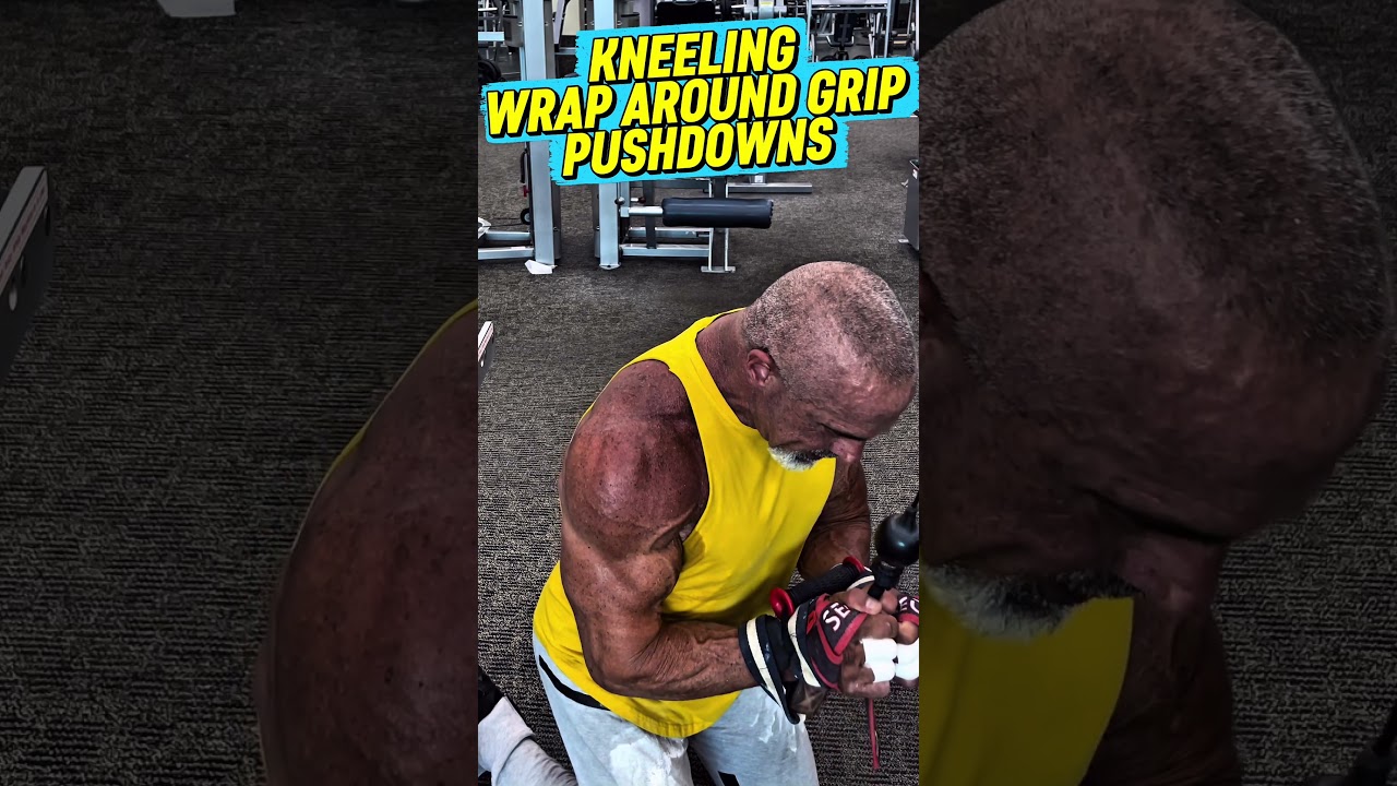 KNEELING, WRAPAROUND GRIP TRICEP, PUSH DOWNS #triceps #workout #motivation #muscle #workouttips