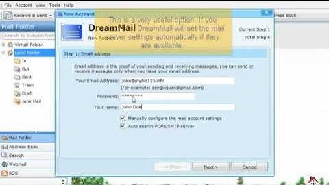How to Configure a POP email Account in Dream mail (Flipper Host)