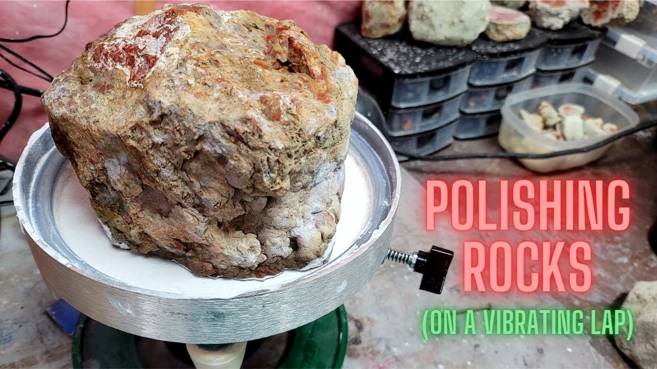 POLISHING PETRIFIED WOOD on a VIBRATING FLAT LAP Polishing Rocks 2