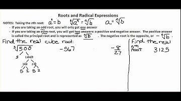 Chapter 6-1 video 1: Finding the real odd root of a number