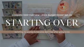 Starting Over My Debt Free Journey After Going BROKE in 2023 | 2024 Debt & Budget Overview