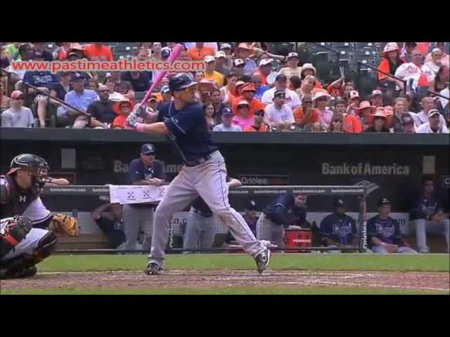 Ben Zobrist Batting Slow Motion Baseball Swing - Rays MLB Switch