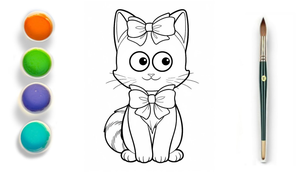 Meow Mastery!🌈😻 Cute Cat Drawing Tutorial Step-By-Step For Kids || Colorful Drawing