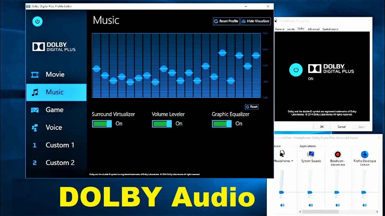 Dolby access windows. Dolby Digital Plus Windows 10 Acer. Эквалайзер Dolby Audio Lenovo. Эквалайзер для Dolby Atmos for Headphones. Долби аудио.