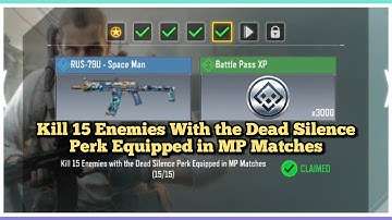 Call Of Duty Mobile Kill 15 Enemies With the Dead Silence Perk Equipped in MP Matches Task Complete