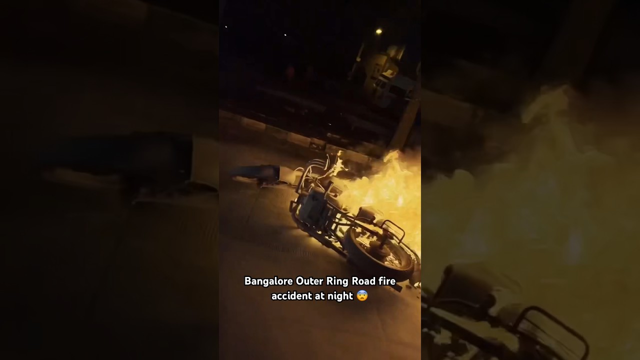 Fire accident of Royal Enfield in Outer Ring Road at night😨 | 