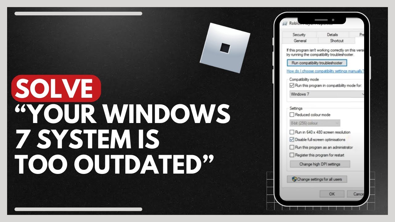 How To Solve Roblox Error "Your Windows 7 System Is Too Outdated"