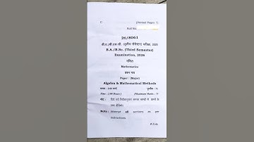 B.Sc. 3rd sem. Maths Paper Algebra & Mathematical Methods #shorts #ytshorts #bscmaths #mgkvp