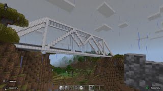 Железный мост через реку в Minecraft!