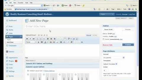 Tutorial on Wordpress CMS 3.0 - Managing Content Pages - Part 1