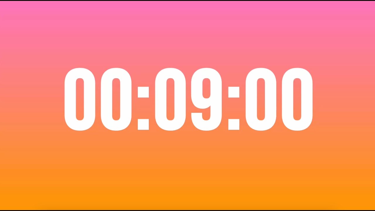 ⏳ 9-Minute Countdown Timer with Halfway Alert & Alarm | Focus ...
