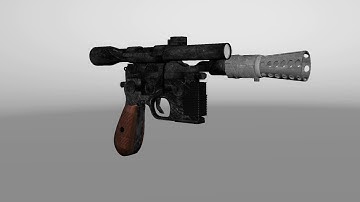 Han solo blaster 3D model turntable by Raf Khan