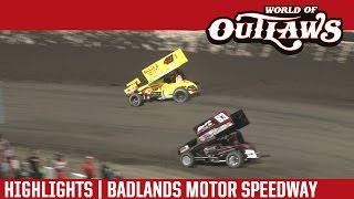 World of Outlaws Craftsman Sprint Cars Badlands Motor Speedway Highlights