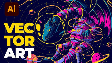 Astro Dragon Illustration - Vector Art in Adobe Illustrator - Speed Art