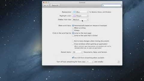 Customizing Mac OS X 10.8 General System Preferences
