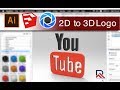 SketchUp Tutorial - Convert 2D Image to 3D Youtube Logo