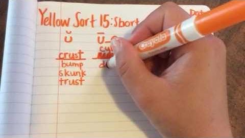 Word Study Yellow Sort 15