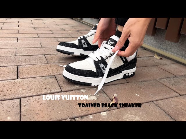 LV Trainer Sneaker in Black (On-Foot) 