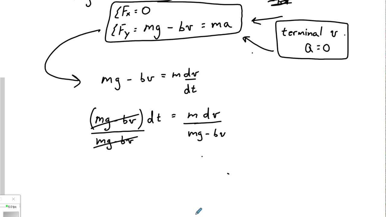 Differential equation introduction part 3 air resistance of a falling