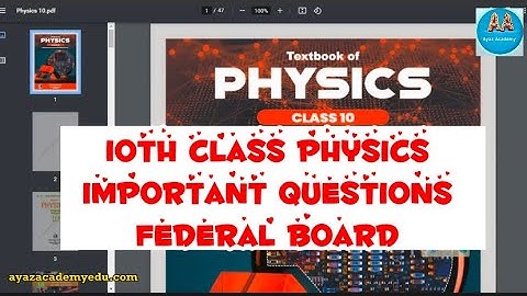 10th Class Physics Important Questions Federal Board 2023 | 10th Class Physics Guess Paper Fbise