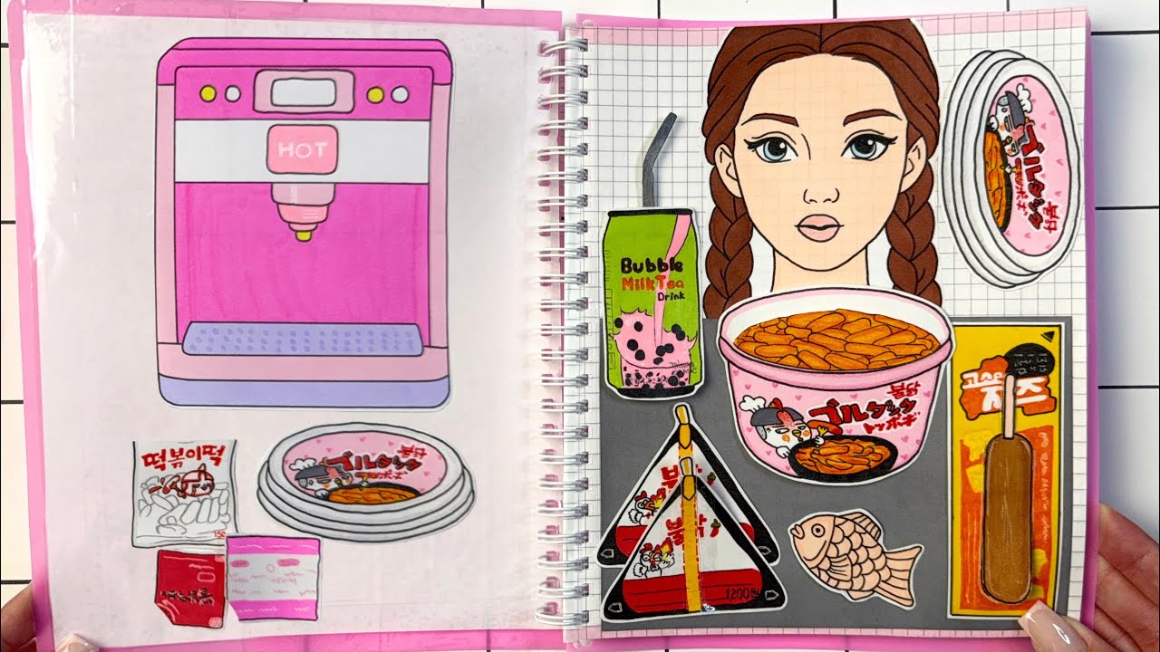 🌸paper diy🌸 MUKBANG 🍜👄 종이놀이 종이놀이 asmr + tutorial 