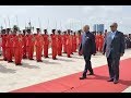 President kovind accorded ceremonial welcome by president guelle in djibouti