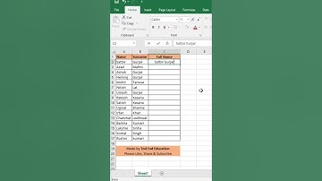 Flash Fill- Full Name- Excel tips & Tricks from @todfodeducation