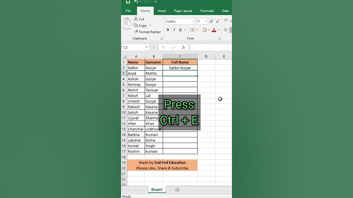 Flash Fill- Full Name- Excel tips & Tricks from @todfodeducation