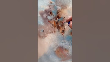 Abstract watercolor and mixed media painting