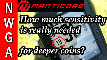 Minelab Manticore: Still plenty deep at lower sensitivity levels.