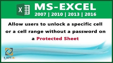 MS Excel Tutorial in HINDI - Lesson 36  Allow users to edit ranges Part 2