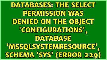 The SELECT permission was denied on the object 