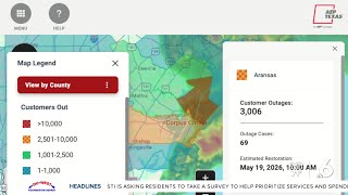 Overnight thunderstorms cause power outages across the Coastal Bend