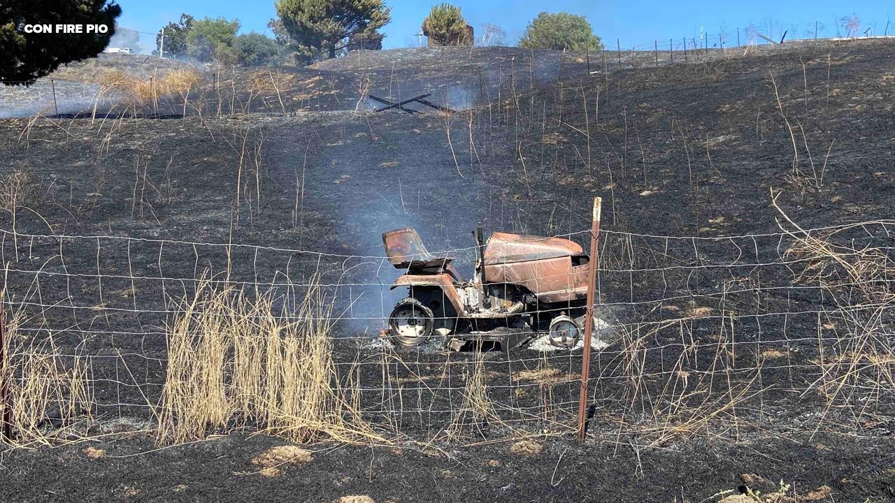 Authorities believe lawn mower caused 10-acre fire in Martinez - YouTube