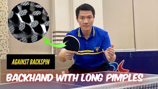 How to hit Backhand with Long Pimples against backspin screenshot 2