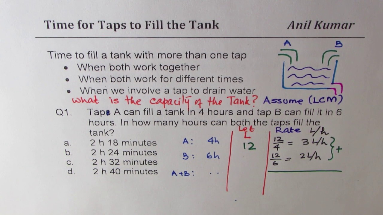 How much time will the Taps take to fill the Tank working in