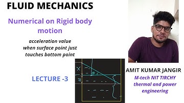 Rigid body motion ,calculation of acceleration for different condition #gateandese #fluidmechanics
