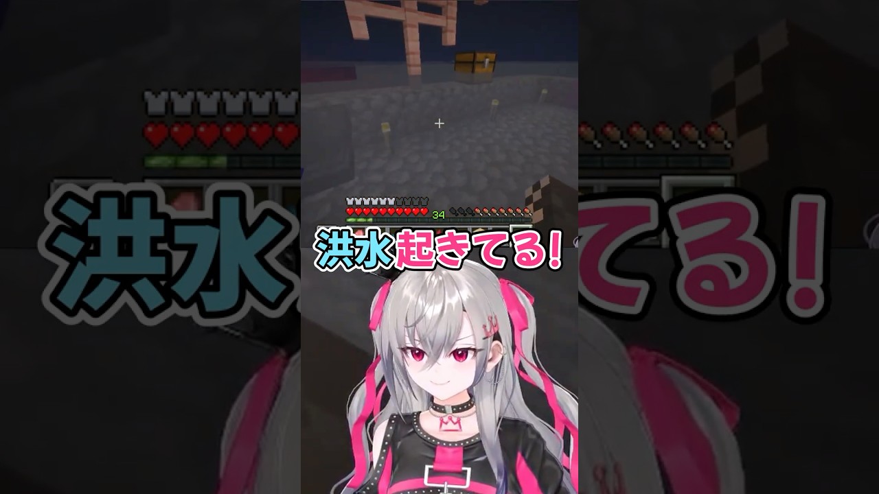 マイクラで洪水が起きてると思ったら雲だった話【ホロライブ切り抜き/響咲リオナ】