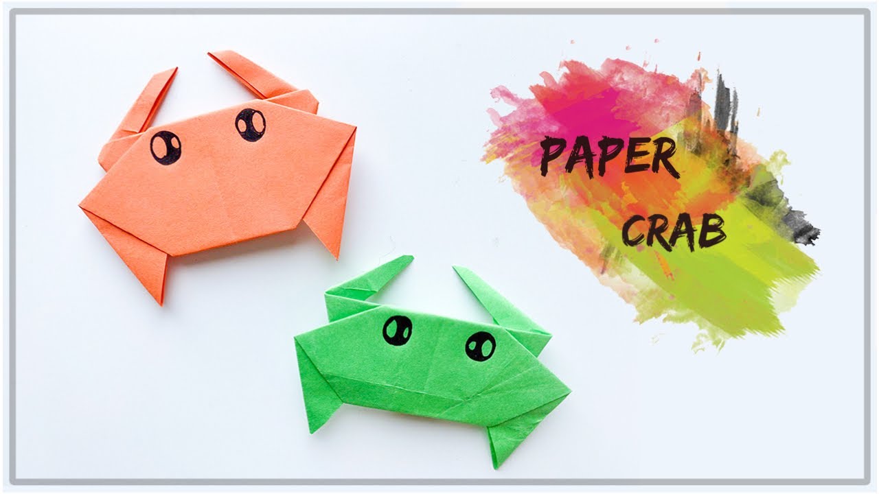 Crab origami scheme tutorial moving model. Origami for kids. Step by step  how to make a cute origami crab. 12855593 Vector Art at Vecteezy