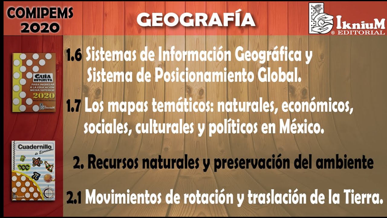 GPS, mapas temáticos, rotación y traslación. (COMIPEMS 2020)