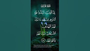 سورة محمد افلا يتدبرون القرآن ام على قلوب أقفالها الاية ٢٤ إلى الآيه ٢٥ #راحة_نفسية