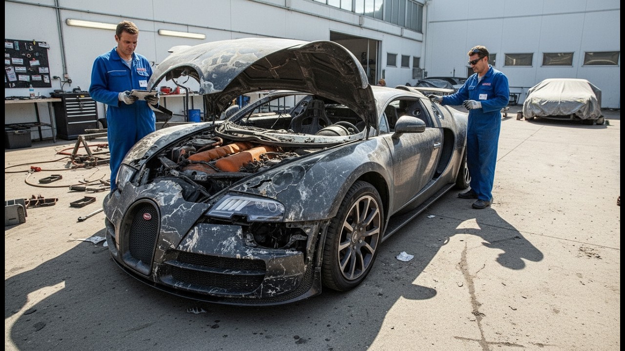 Burnt Bugatti Veyron Fire Damage Restoration | $2M Supercar Brought ...